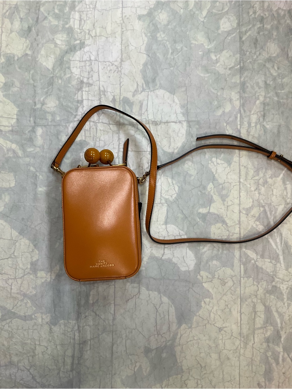 Marc Jacobs Cognac Brown Kiss-Lock Crossbody